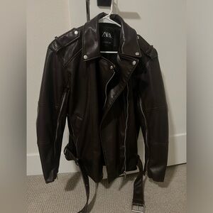 Zara Brown leather jacket